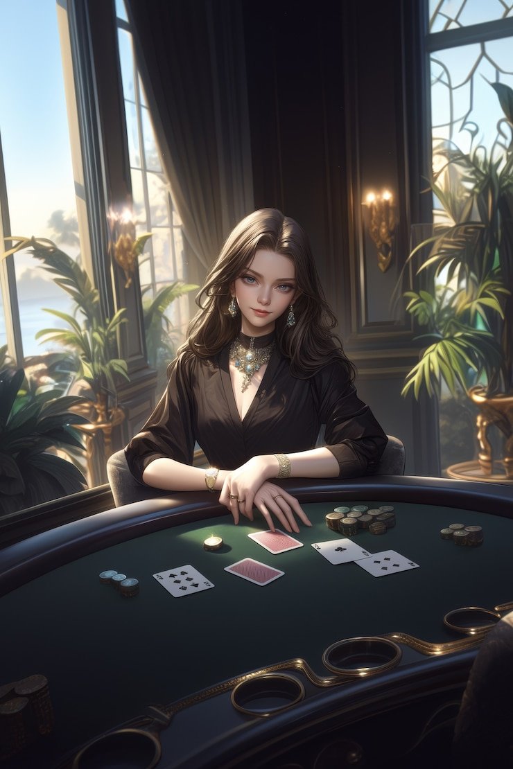 Meja dealer langsung Joker Gaming di studio profesional